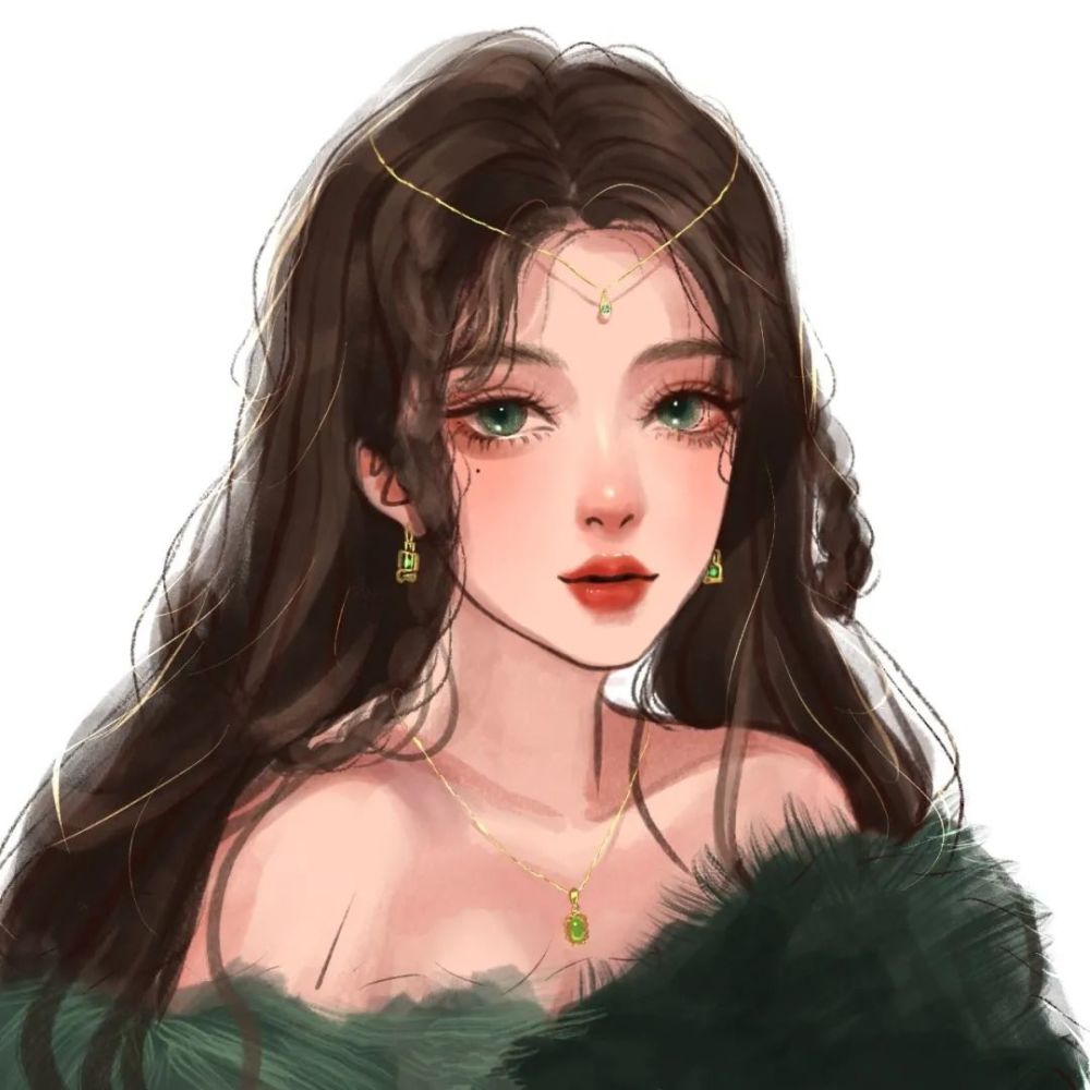 女头手绘一组精致的女生头像