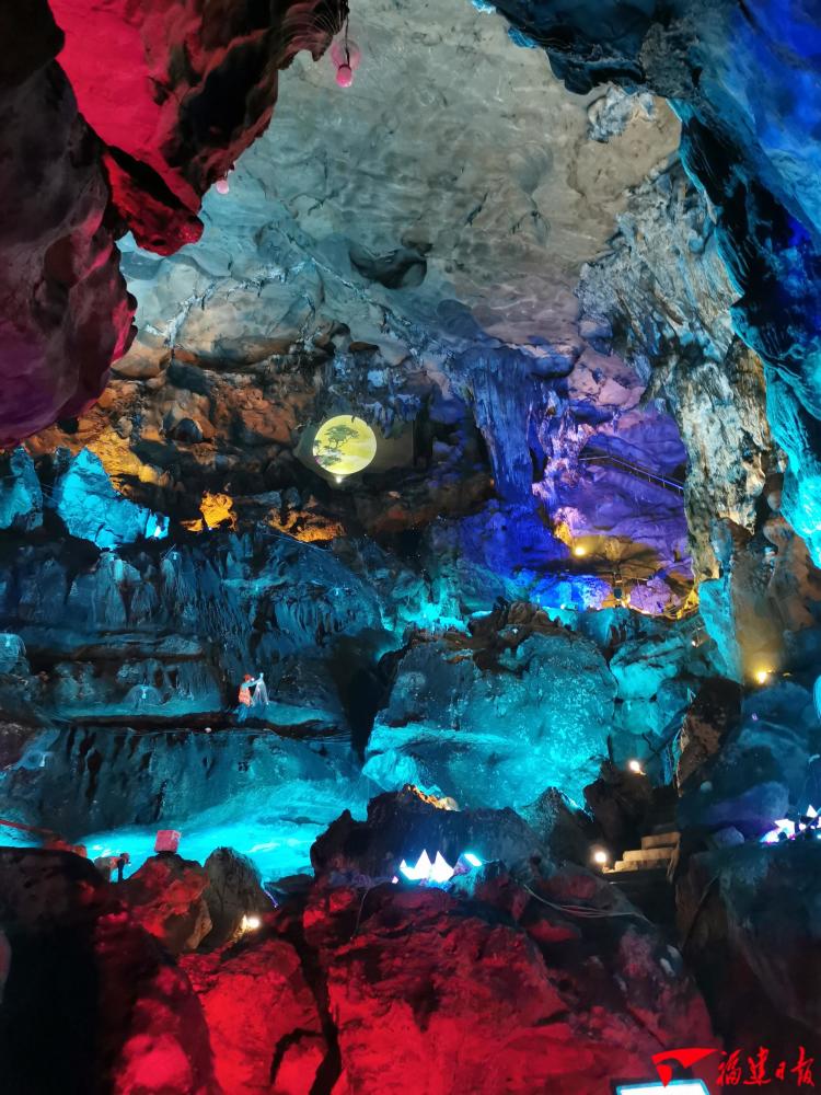 太震撼三明将乐玉华洞开放5d穹幕光影秀