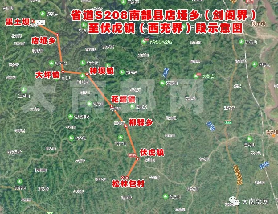 四川省道208线地图图片