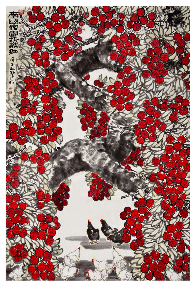 蝉鸣荔熟时岭南书画名家齐聚东莞大岭山共绘丹荔吉语