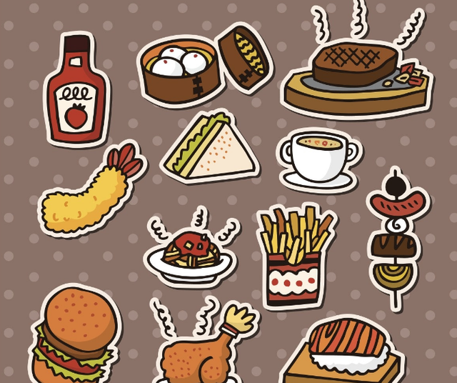 十大垃圾食品卡通图片