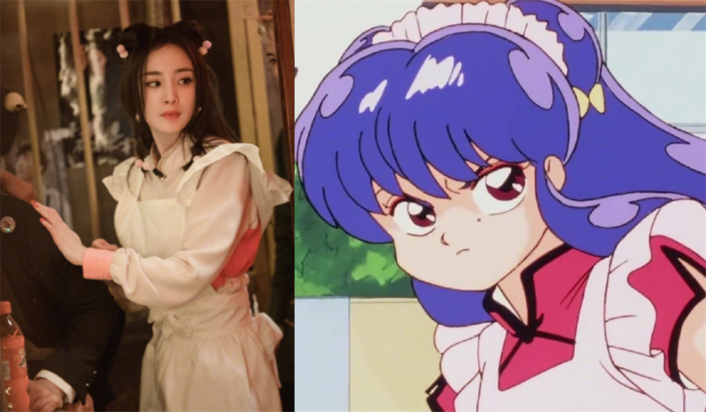 梦幻联动杨幂扎丸子头cos珊璞装扮粉嫩小蛮腰惹眼太迷人