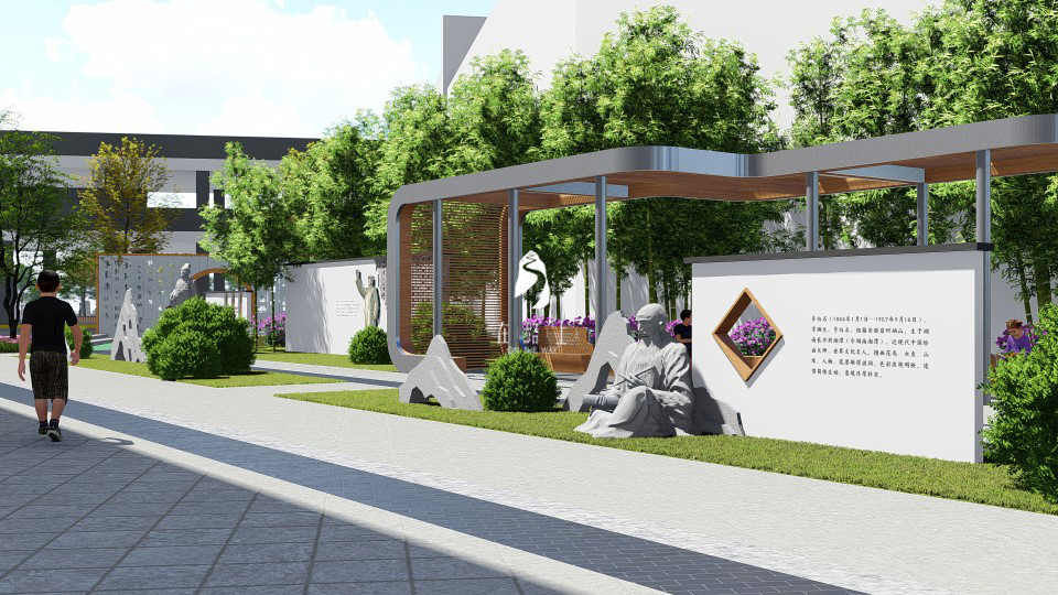 影响朝阳小学两江校区朝阳小学两江校区以云数据为元素设计景观小品