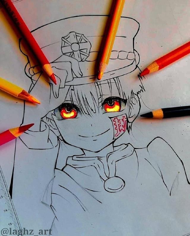 绘画大佬笔下的《鬼灭之刃》,普通彩铅绘制的眼睛,仿佛开了特效