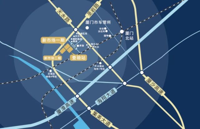 新市場位於集美新城錦珩路2號,周邊4s店林立,毗鄰廈門市車管所.