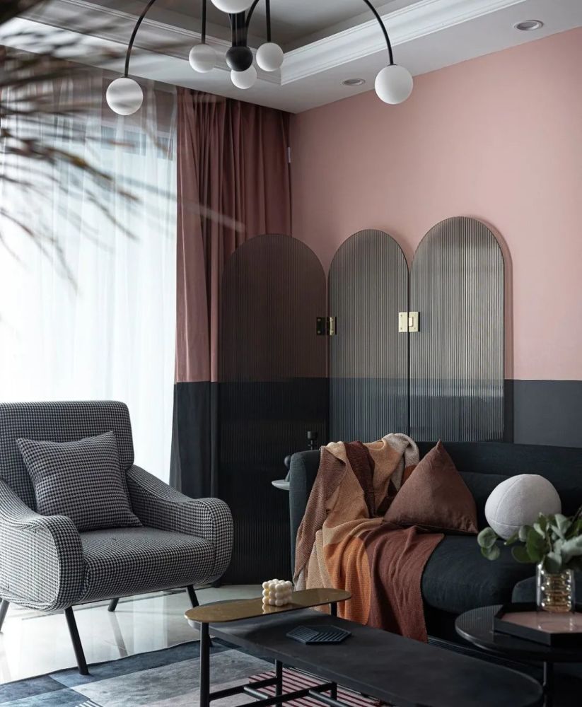 90㎡轻奢北欧风撞色背景墙设计让人忍不住想哇哦