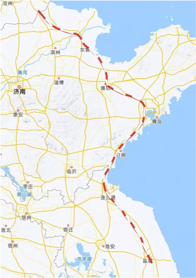 新修青島至鹽城高鐵已經不現實,所以沿海高鐵山東段大概率會借用京滬