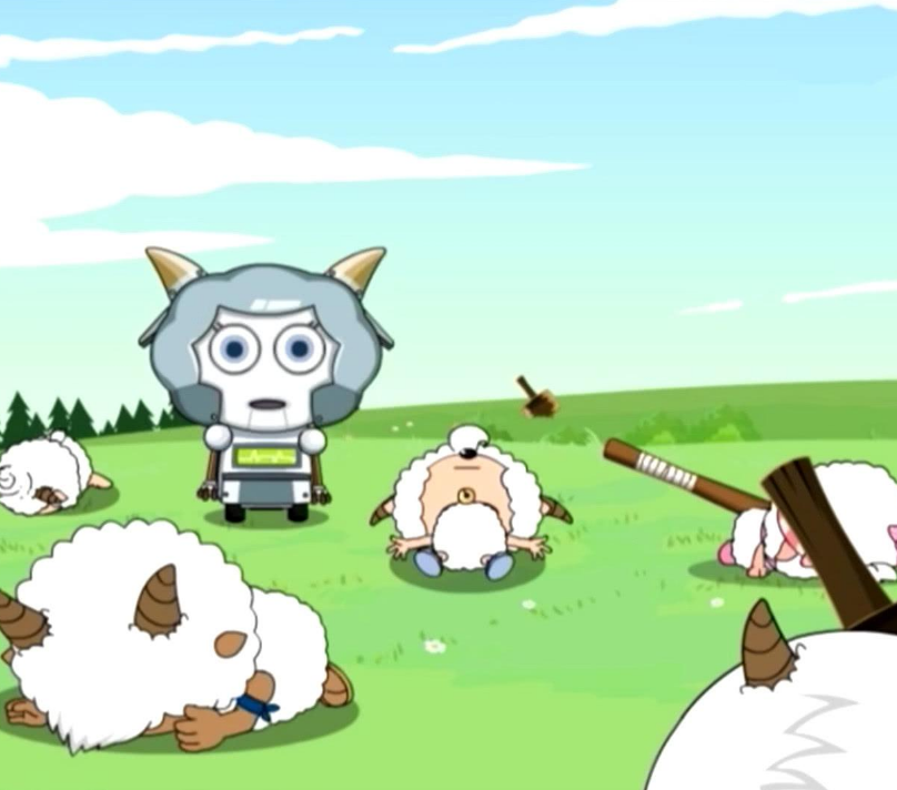 第五只羊是路羊羊,它是一位伟大的科学家,解决了羊族吃饭的问题,在羊