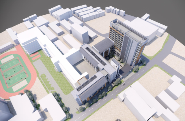 叠滘中学俯瞰效果图项目:叠滘中学提升改造建设项目.