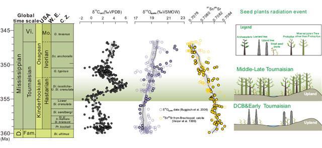 3 亿多年前碳,氧,锶同位素变化与种子植物演化之间的关系