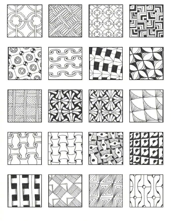 180个装饰纹理素材,很适合线描教学,建议收藏备用