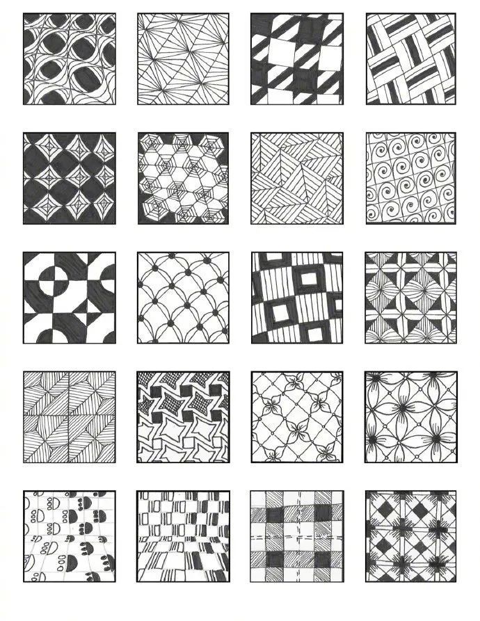 180个装饰纹理素材,很适合线描教学,建议收藏备用