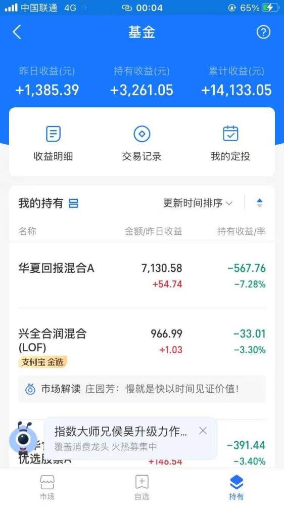 今天的支付寶基金終於能回一次血了拿捏住能放過年前吧