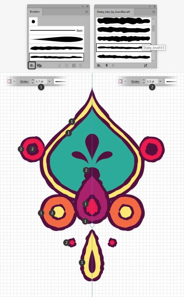 ai教程绘制对称图案