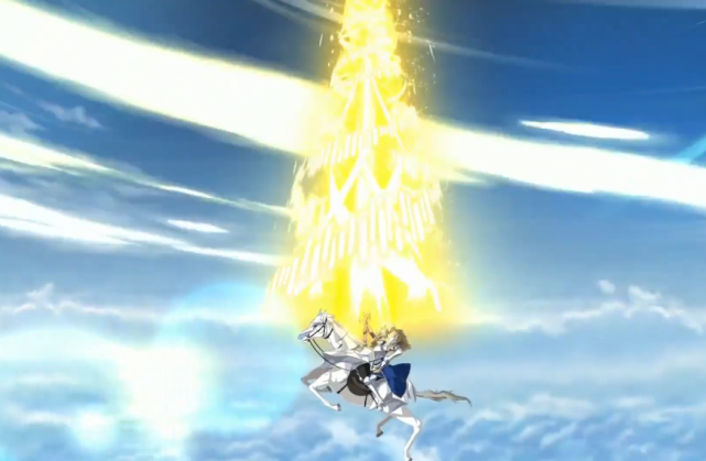 跃跳起,不过这次额外追加了不少有趣的动画效果,将圣枪凝聚光芒和力量