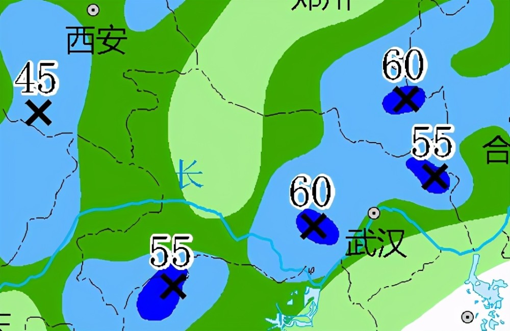 局部有暴雨,降水中心值可達55~60毫米,西部雨水較小,為小到中雨天氣