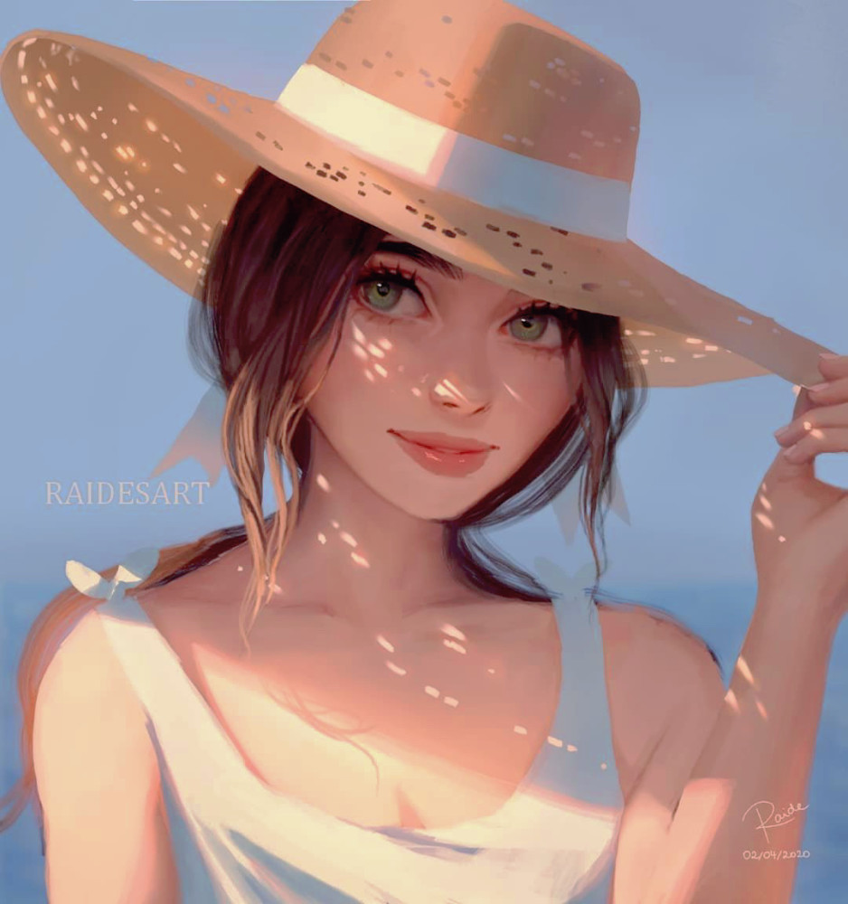 绝美的光影人物插画raide