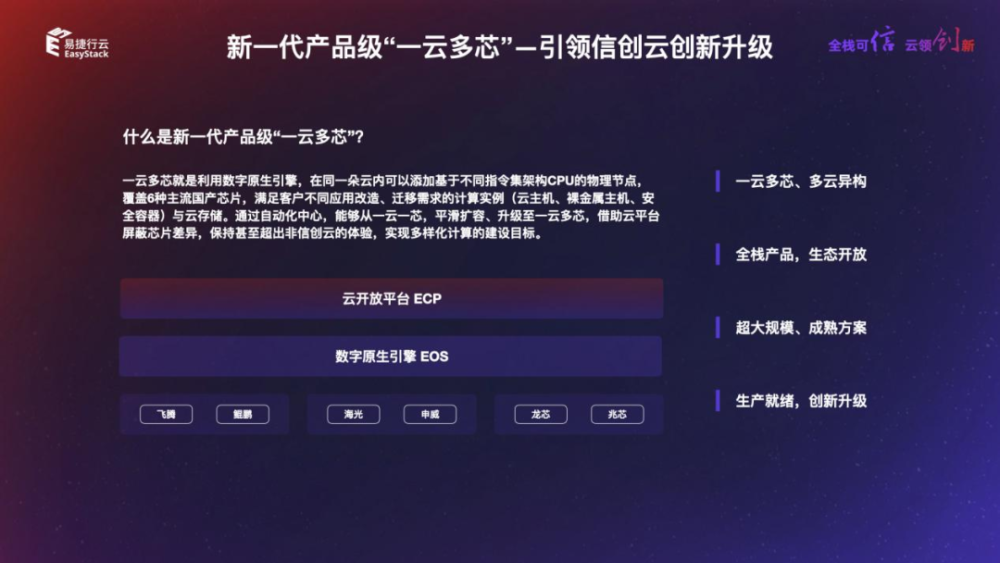 面向信创easystack打造世界级新一代全栈信创云