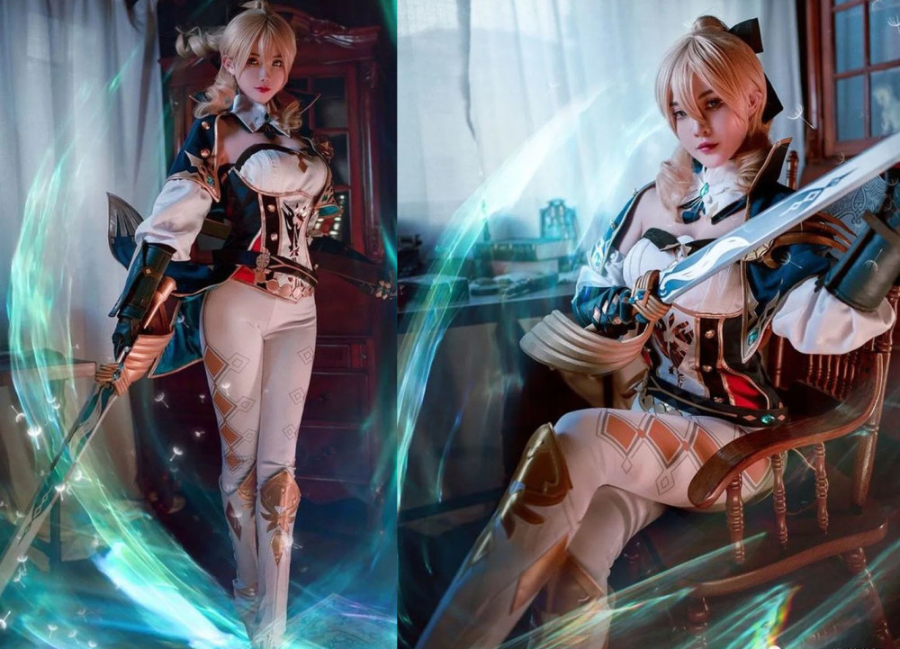 原神足以超越原角色的女玩家cos芭芭拉软萌刻晴像极了初恋