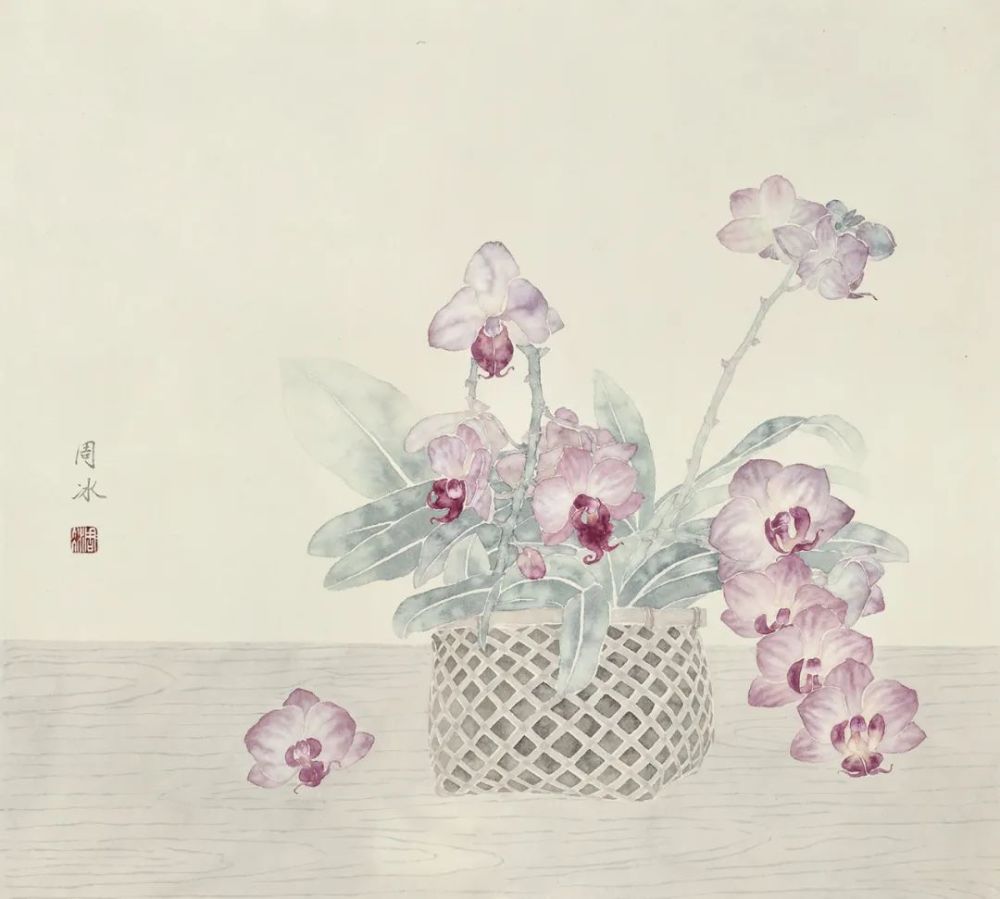 撞粉撞水没骨花鸟画图片