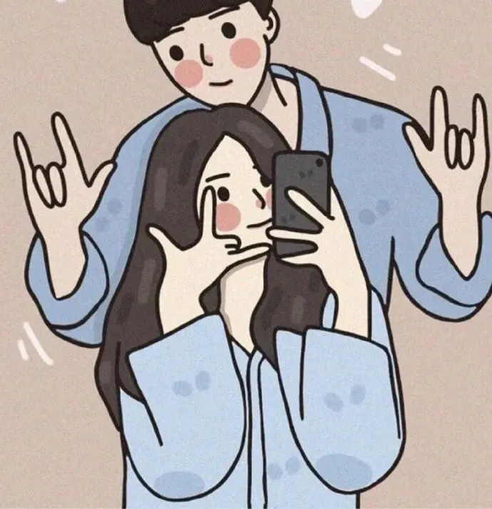 简约手绘情头一起用情头吗