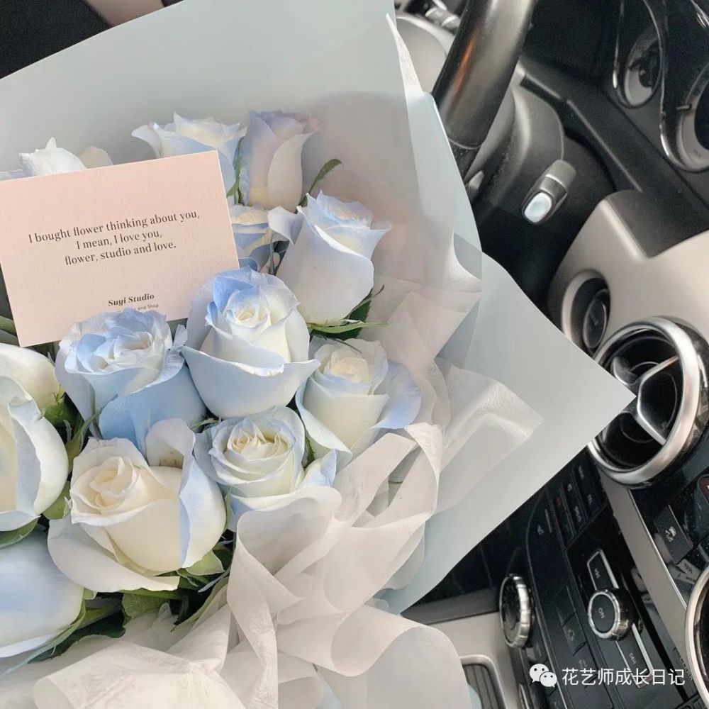 花艺奇思妙想vol 9 5告白 从一束碎冰蓝玫瑰花束开始 腾讯新闻