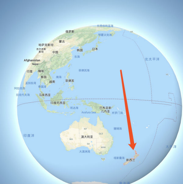 新西兰位于西南太平洋上,与日本,英国和意大利的国土面积相似.