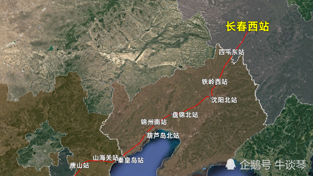 G1292次列车运行线路图:长春西开往长沙