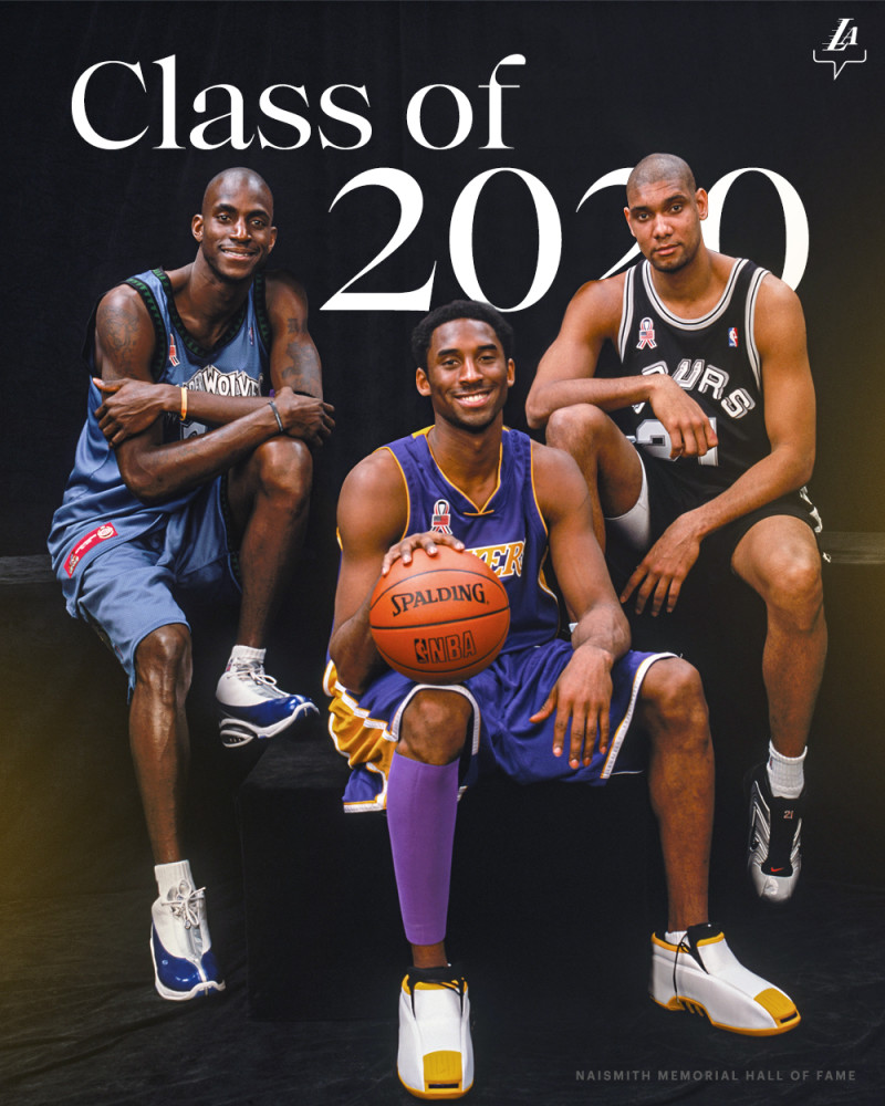 泪目瓦妮莎晒科比名人堂现场照合影加内特邓肯盛赞荣誉戒指曝光