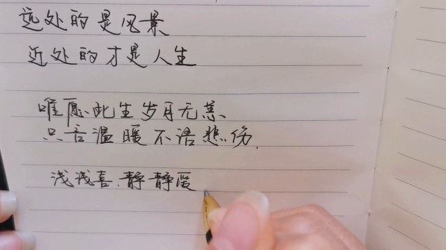 唯愿此生岁月无恙只言温暖不语悲伤手写硬笔练字书写