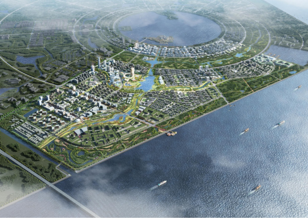 航站楼枢纽地区—智慧生态的未来之城来源:临港新片区规划,南汇新城规