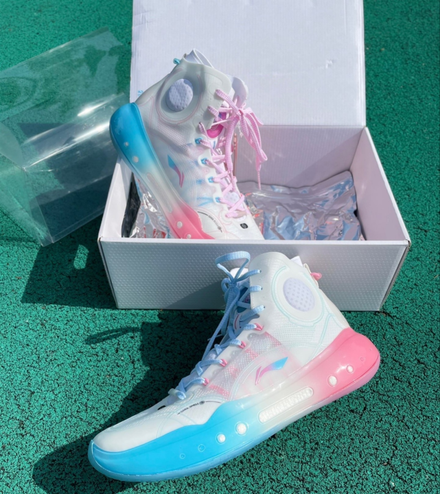 球鞋分享lining李宁驭帅1442迈阿密之夜白蓝粉