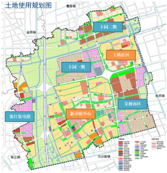 其次,细究未来唐镇的产业支撑:卡园,创新中路综合体,金桥南区,张江集
