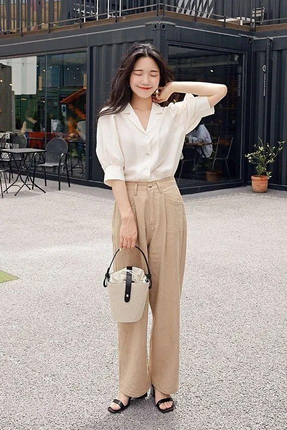 法式上衣高腰裤今夏最优雅时髦的搭配显气质又有女人味