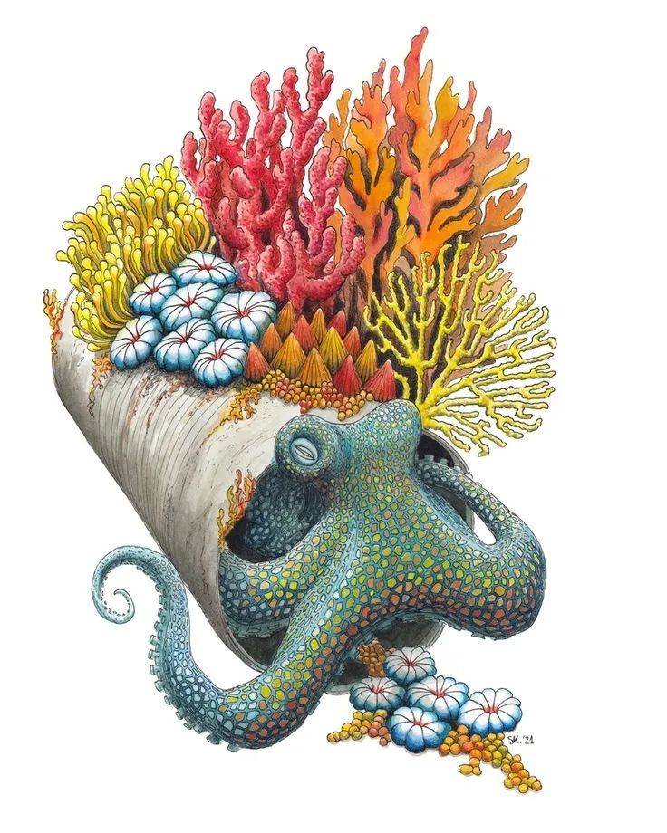 法国艺术家stephanie kilgast自然形态插画设计作品