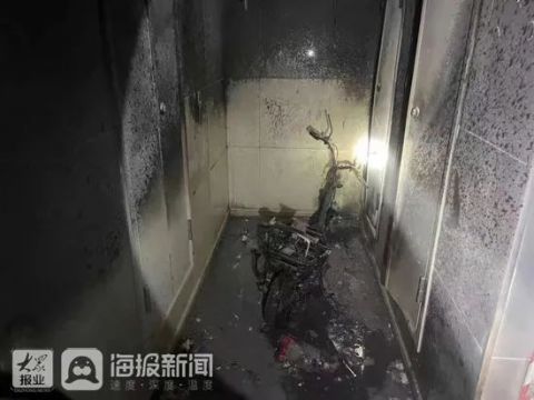 电瓶车电梯起火后续图片