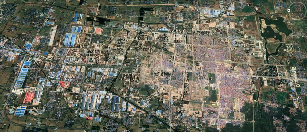 卫星航拍山东曹县县城:没有五环,建成区不足100平方公里_腾讯新闻