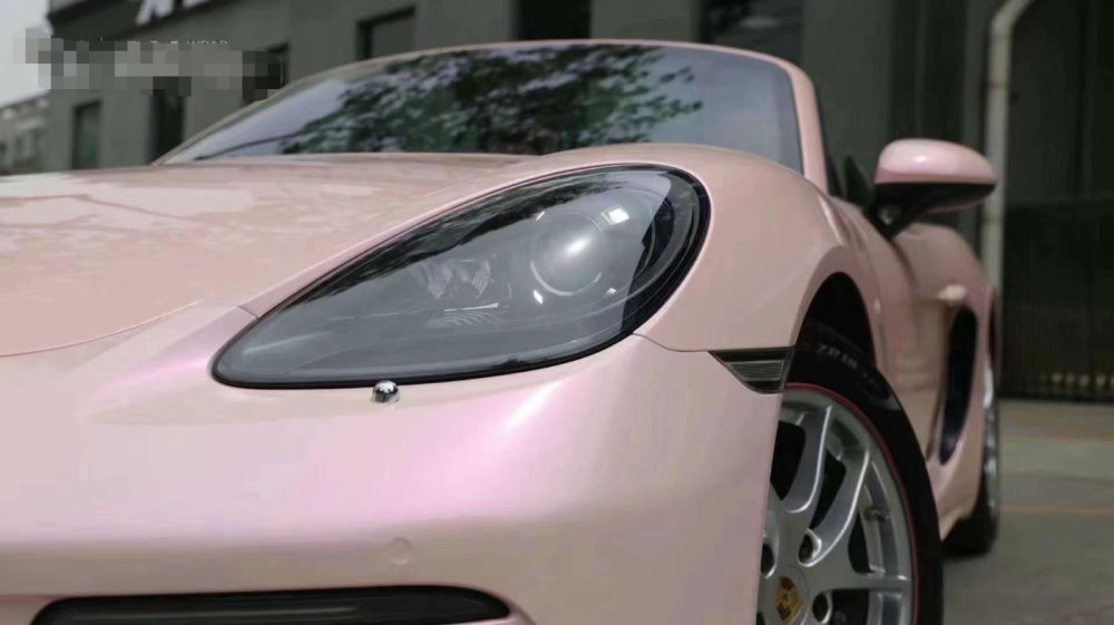 膜呗改色案例 保时捷718boxster改色梦幻粉纷纷惹人爱 腾讯新闻