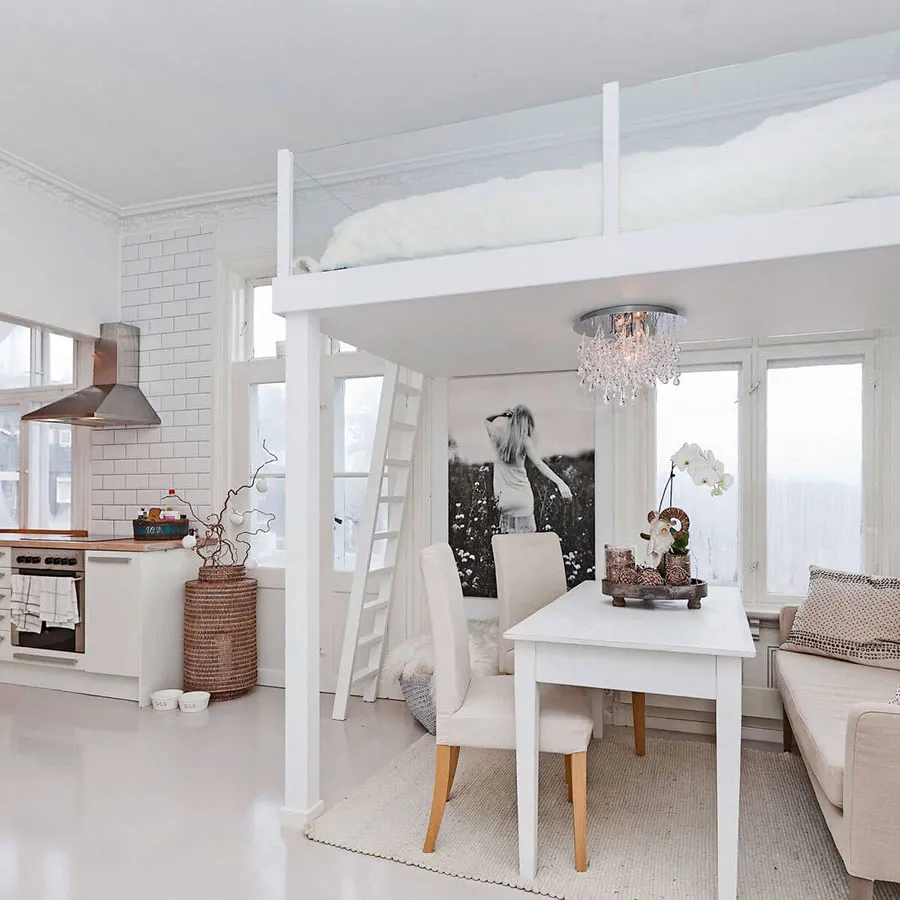 小卧室福音高低床装修上能一室当二室用