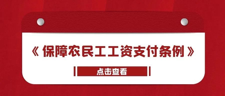 《保障农民工工资支付条例》这些内容你知道吗?快来一起学习吧!