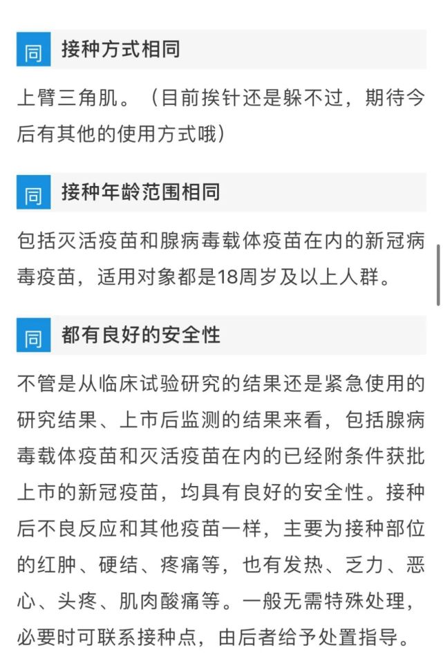 腺病毒載體疫苗和滅活疫苗異同一覽表問和國外其他廠家生產的腺病毒