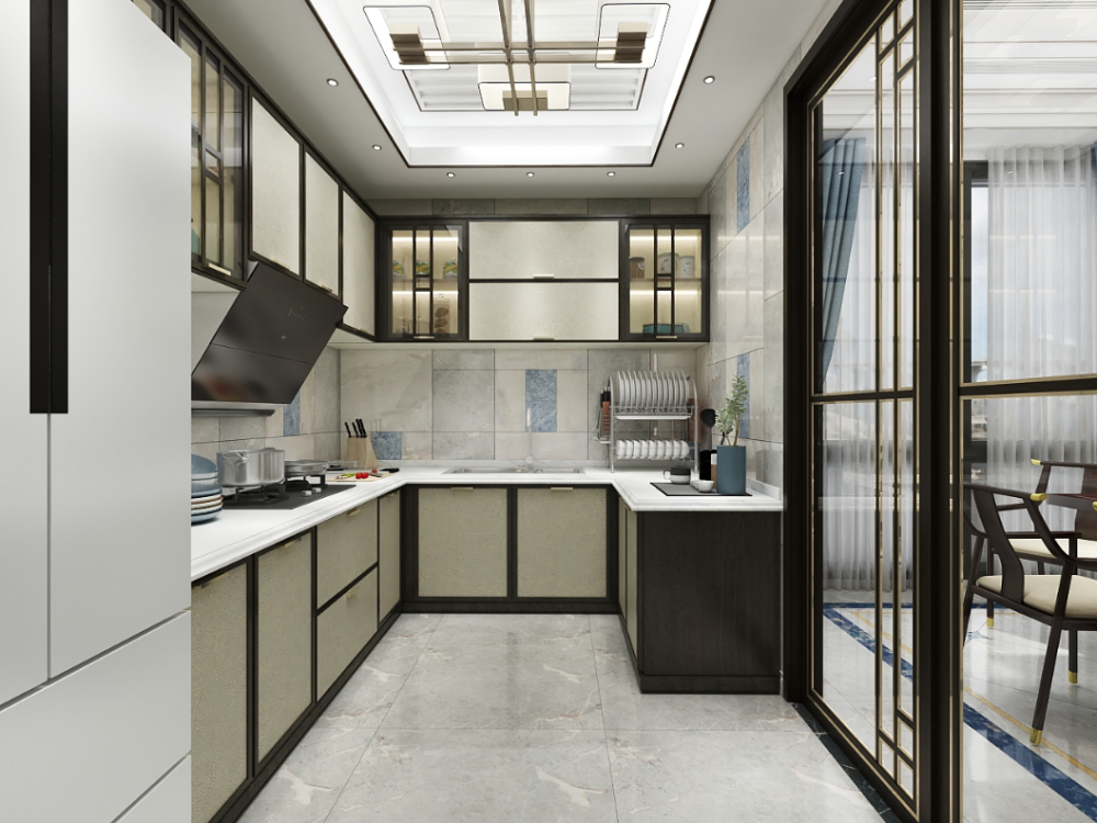 厨房空间▲新中式的家具,墙饰与窗帘的搭配结合起来别有一番滋味,鞋柜