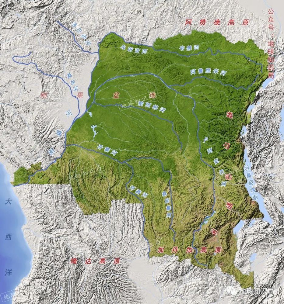 刚果盆地手绘地图图片