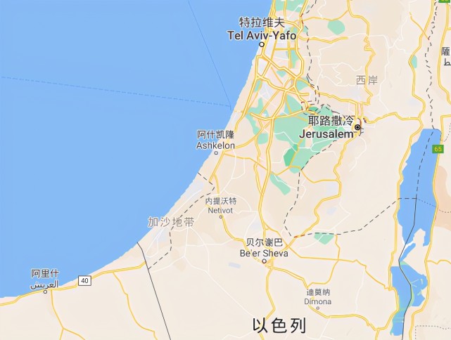 加沙地帶位於西奈半島東北部的地中海沿岸,面積363平方公里,與以色列