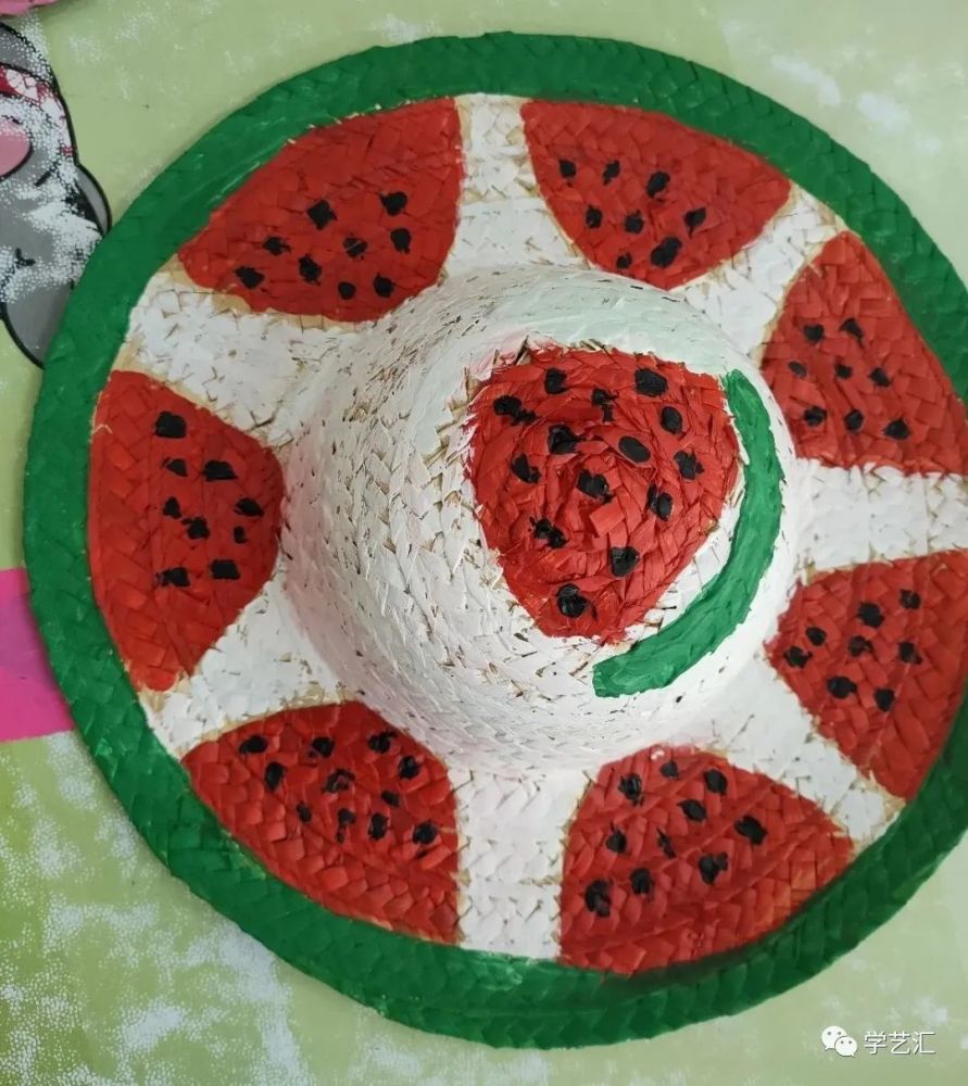 创意之夏手绘草帽diy一起帽美如花