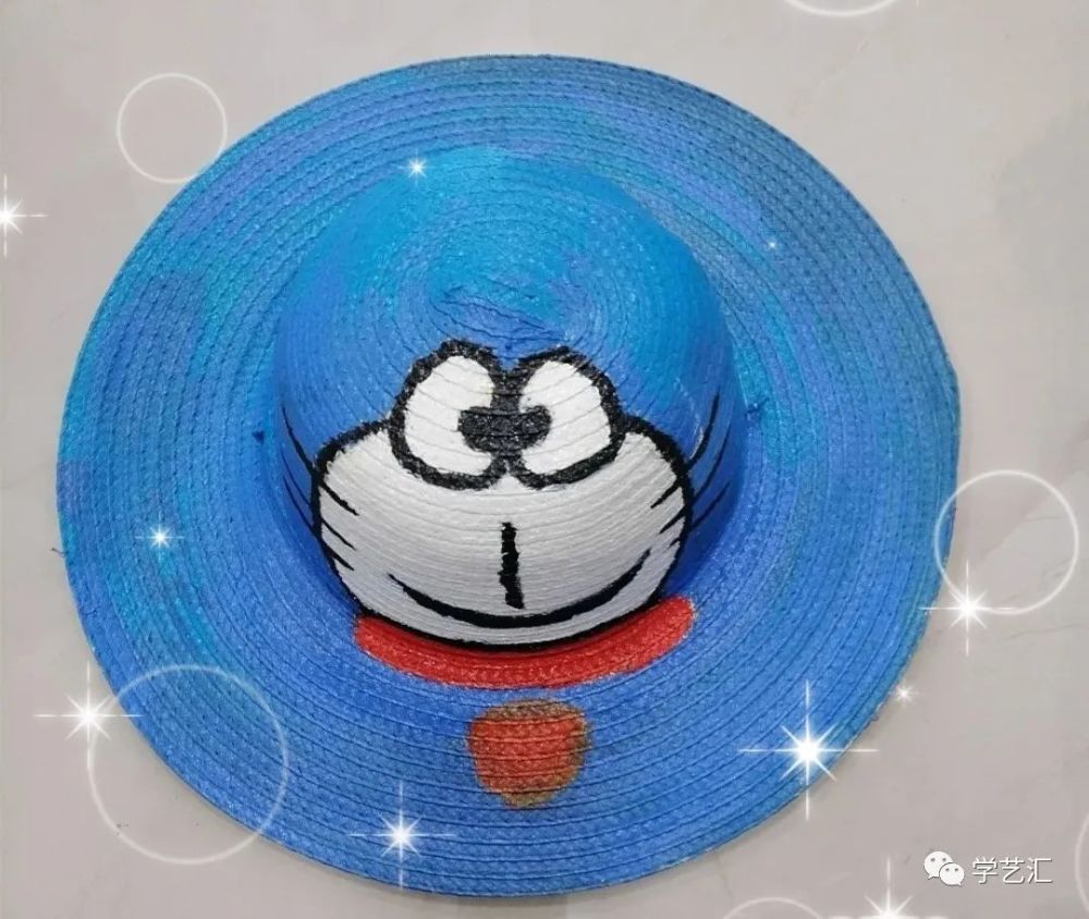 创意之夏手绘草帽diy一起帽美如花