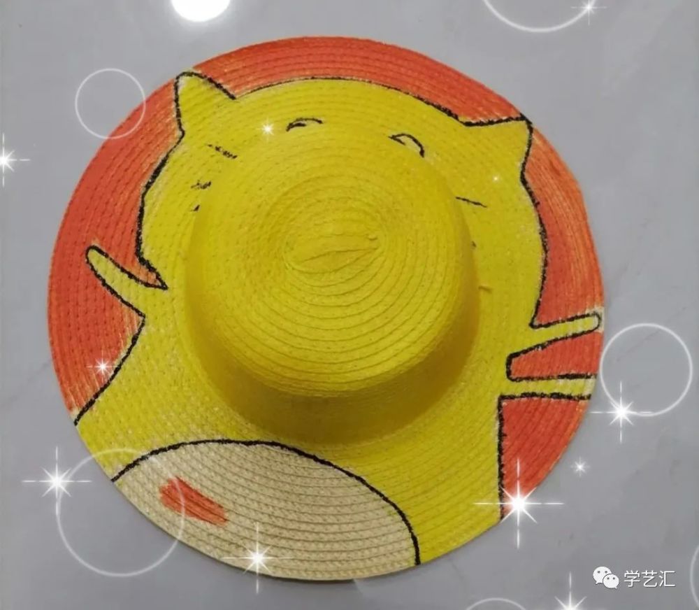 创意之夏手绘草帽diy一起帽美如花