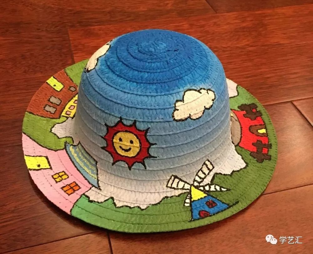 创意之夏手绘草帽diy一起帽美如花