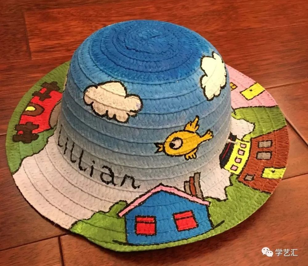 创意之夏手绘草帽diy一起帽美如花