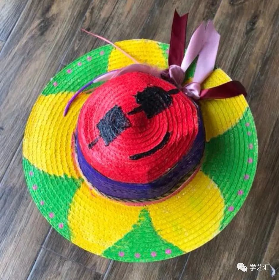创意之夏手绘草帽diy一起帽美如花